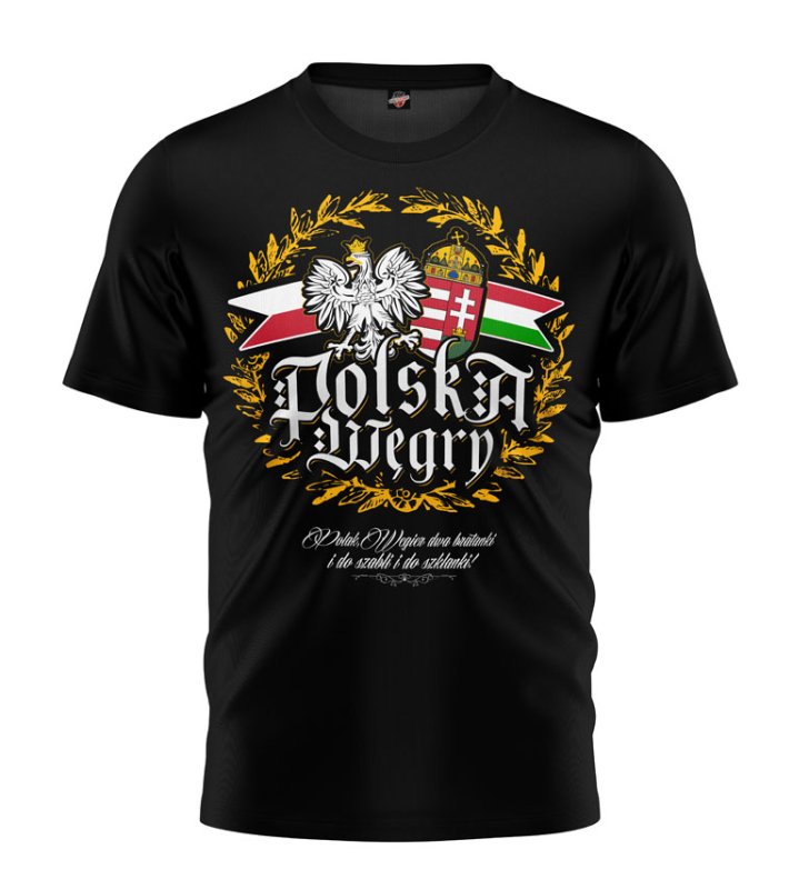 T-shirt Polak Węgier czarny 