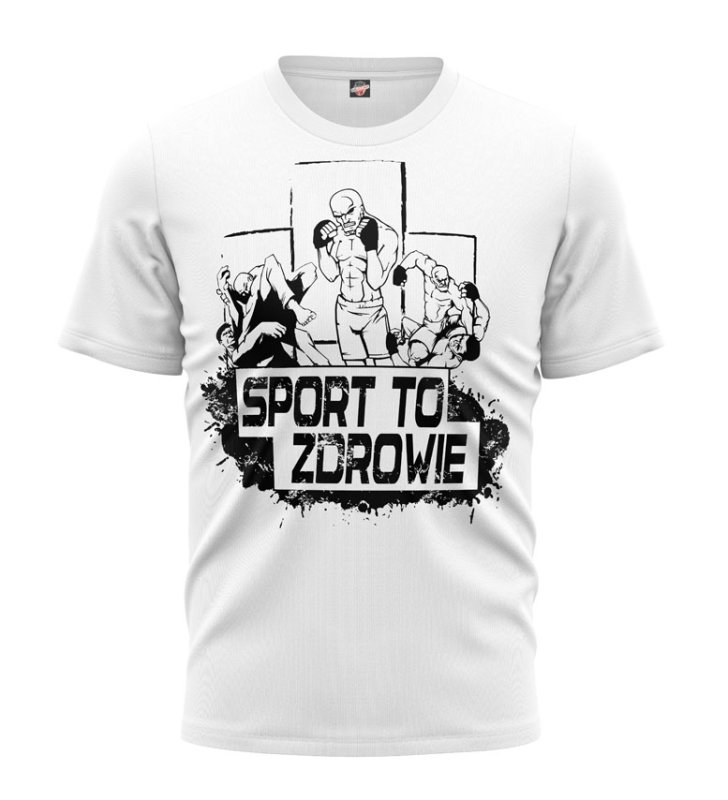 T-shirt Sport To Zdrowie Karty biały