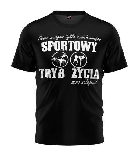 T-shirt Sportowy Tryb Życia 1 czarny 