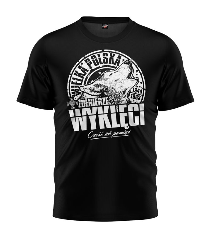 T-shirt Żołnierze Wyklęci Cześć Ich Pamięci Wilk 2 czarny