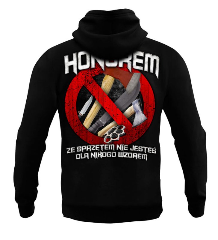 Bluza Public Enemy Ze sprzętem nie jesteś dla nikogo wzorem z kapturem