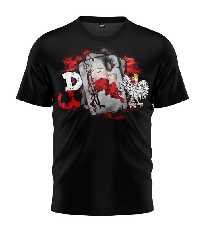 T-shirt Karty Flaga czarny OUTLET 