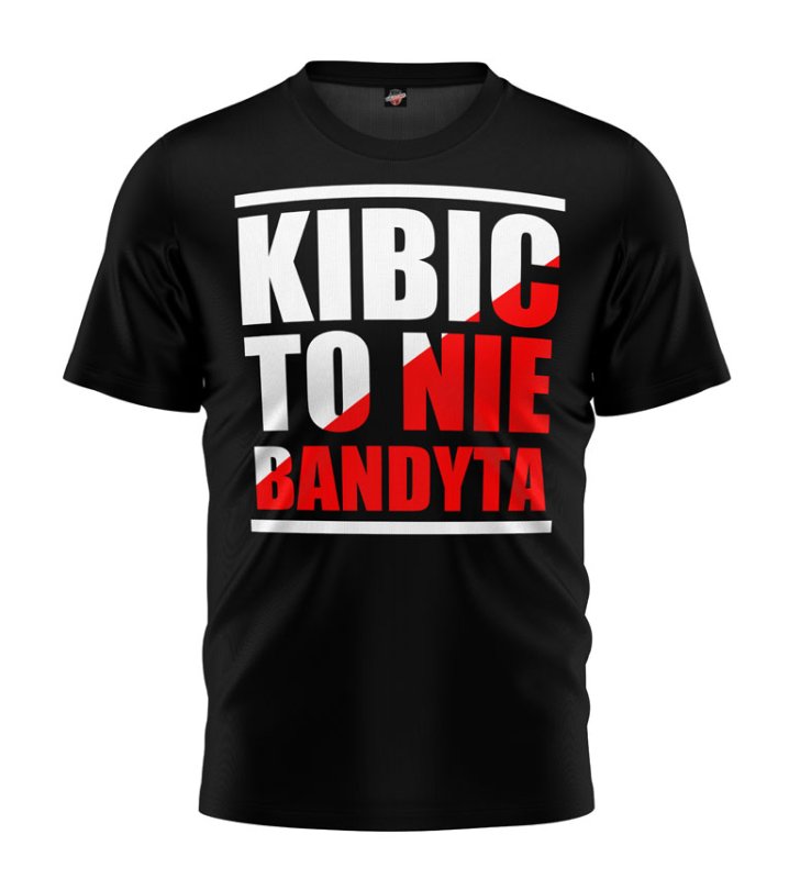 T-shirt Kibic To Nie Bandyta czarny OUTLET