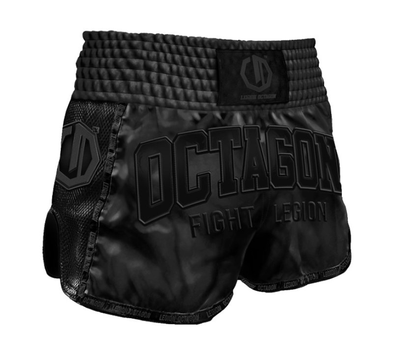 Spodenki Kickboxing/Muay Thai Legion Octagon Fight Legion PREMIUM black/black