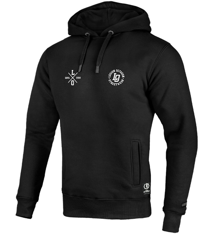 Bluza Legion Octagon LO black/white z kapturem 