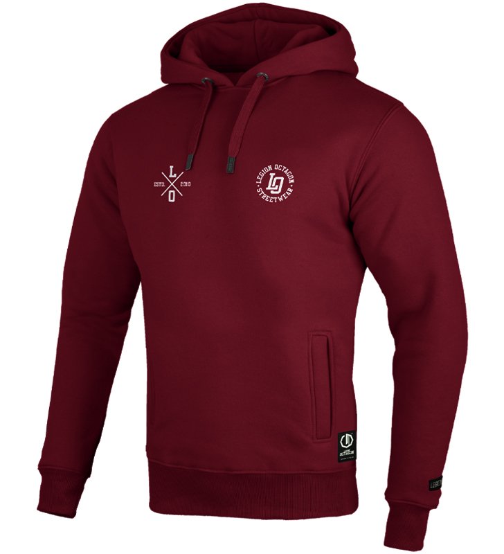 Bluza Legion Octagon LO burgund z kapturem 