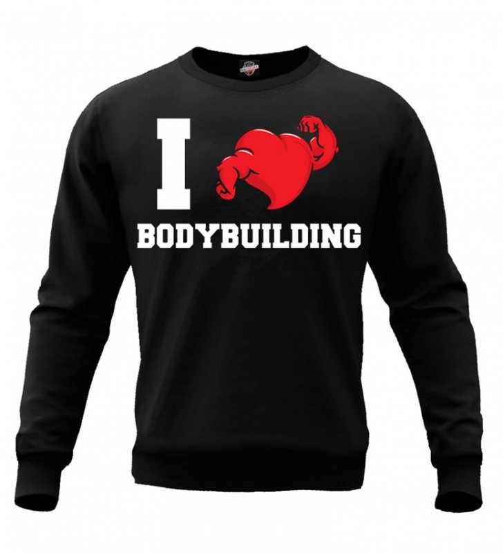 Bluza I love Bodybuilding (czarna bez kaptura)