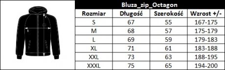 Bluza Octagon ZIP STRIPE z kapturem black/red