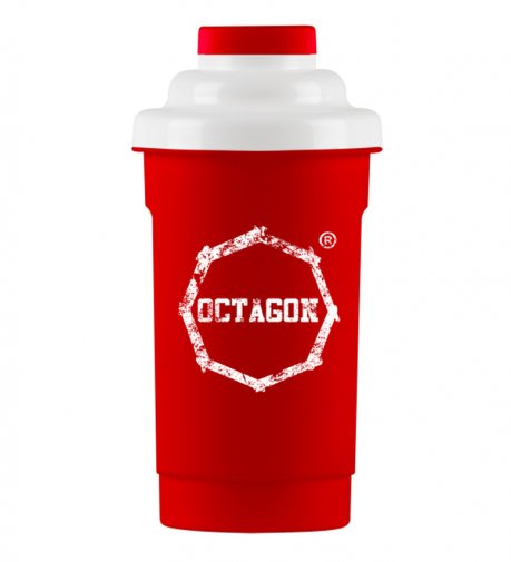 Shaker Octagon Logo red/white 0,5l