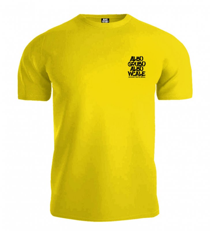 T-shirt Albo Grubo Albo Wcale MINIMAL żółty (czarny nadruk)