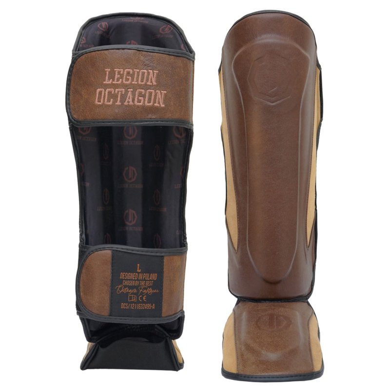 Ochraniacze Legion Octagon PRO Oldschool piszczel/stopa brown