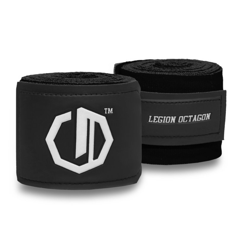 Owijki/Bandaże bokserskie Legion Octagon Supreme Basic black/white 4m
