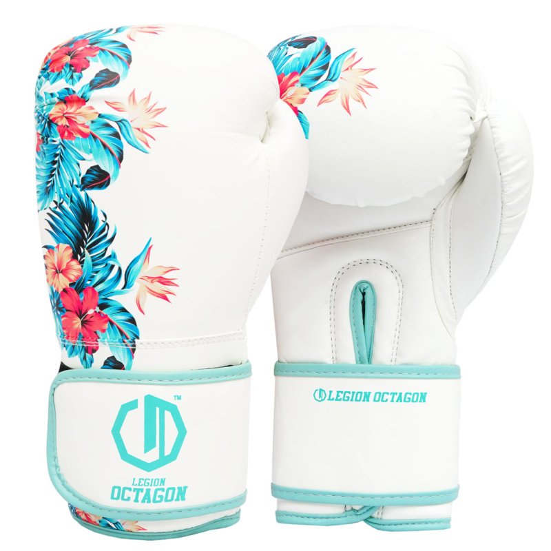 Rękawice bokserskie damskie Legion Octagon Flower white/sea green