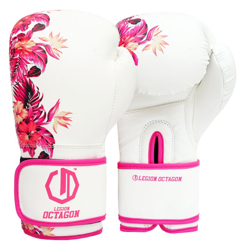 Rękawice bokserskie damskie Legion Octagon Flower white/pink