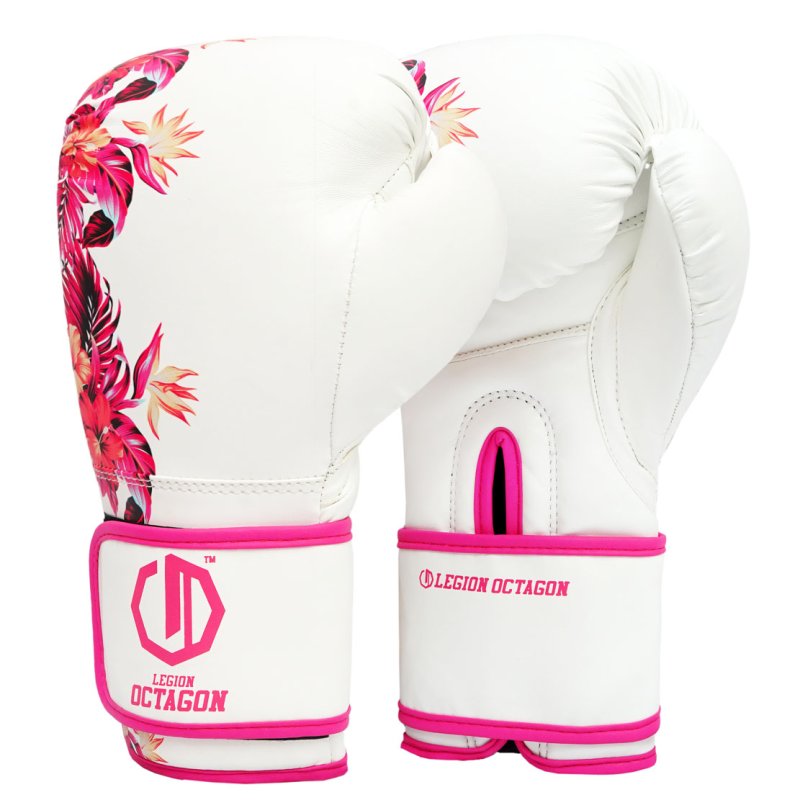Rękawice bokserskie damskie Legion Octagon Flower white/pink