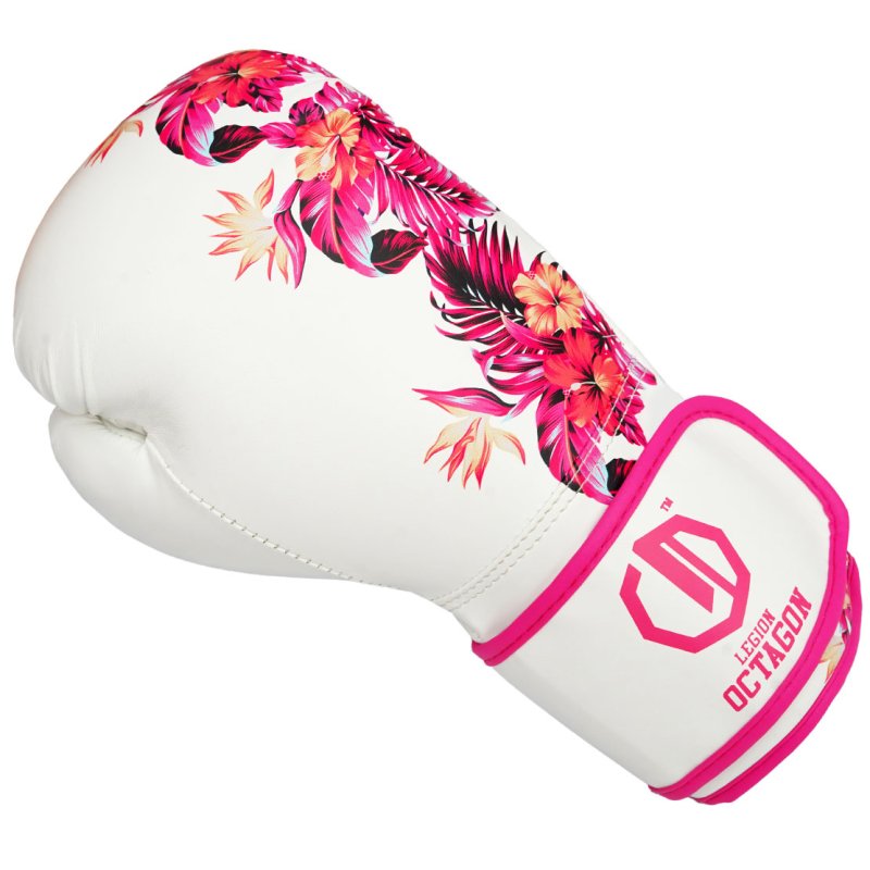 Rękawice bokserskie damskie Legion Octagon Flower white/pink