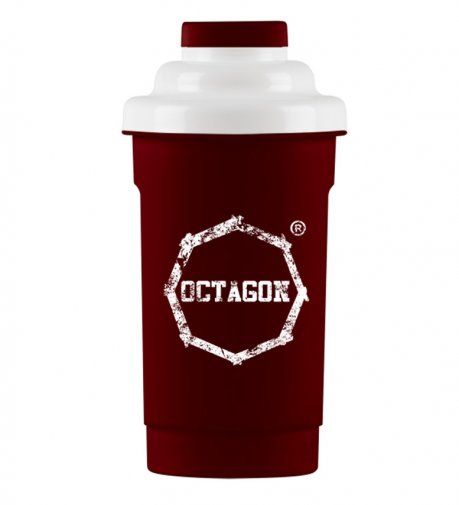 Shaker Octagon Logo dark red/white 0,5l