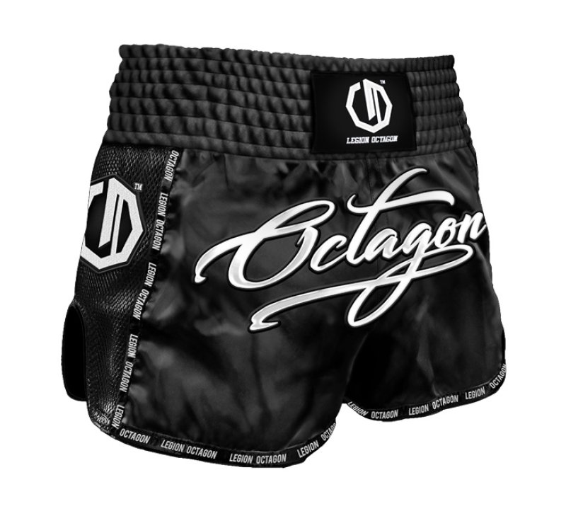 Spodenki Kickboxing/Muay Thai Legion Octagon Script PREMIUM black