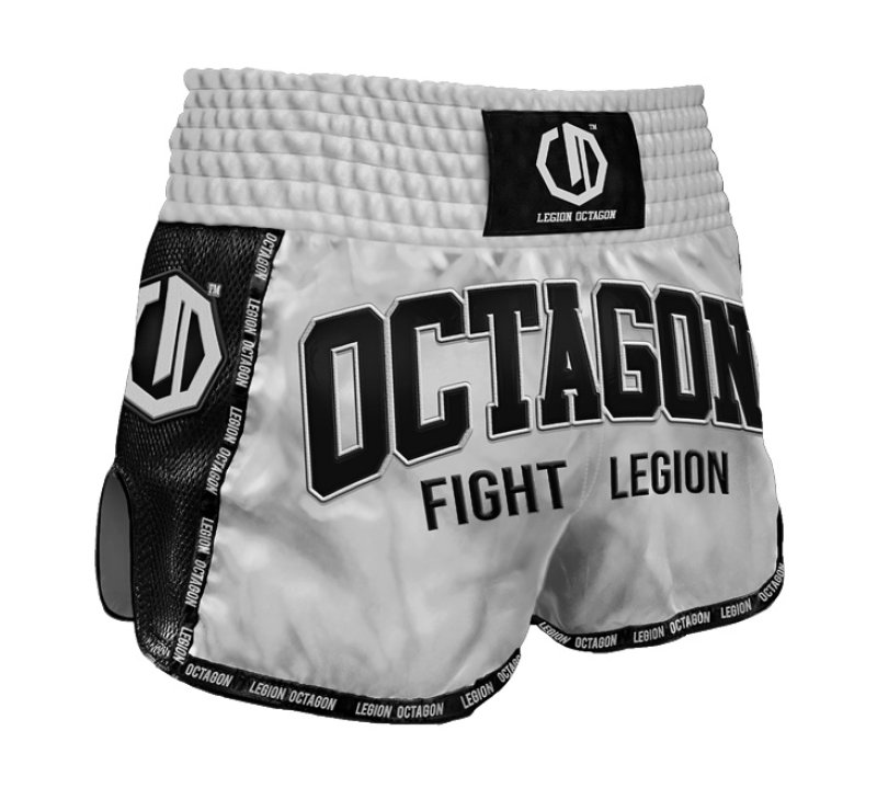 Spodenki Kickboxing/Muay Thai Legion Octagon Fight Legion PREMIUM silver
