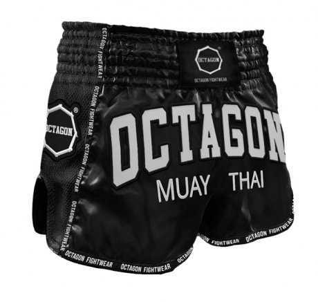Spodenki Muay Thai Octagon black/white [KOLEKCJA 2022]