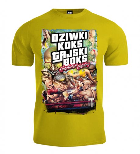 T-shirt  Albo Grubo Albo Wcale Dziwki Koks Tajski Boks 2 żółty