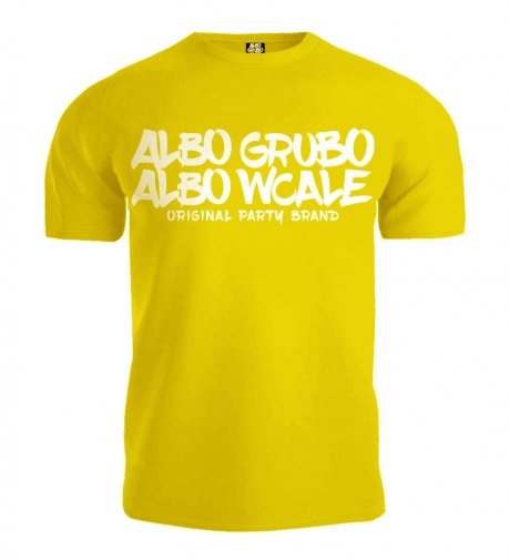 T-shirt Albo Grubo Albo Wcale BIG LOGO żółty (biały nadruk)