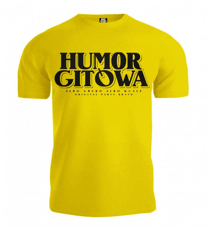 T-shirt Albo Grubo Albo Wcale HUMOR GITÓWA żółty ( czarny nadruk)