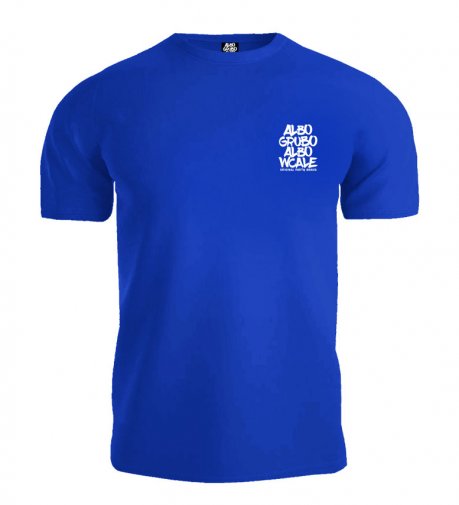  T-shirt Albo Grubo Albo Wcale MINIMAL niebieski (biały nadruk)