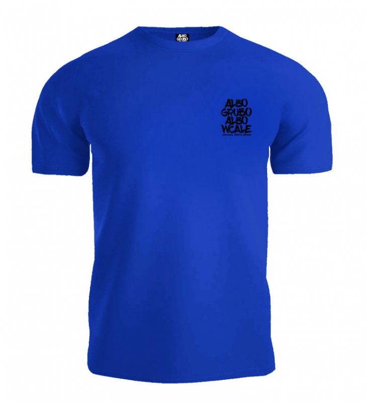 T-shirt Albo Grubo Albo Wcale MINIMAL niebieski (czarny nadruk)