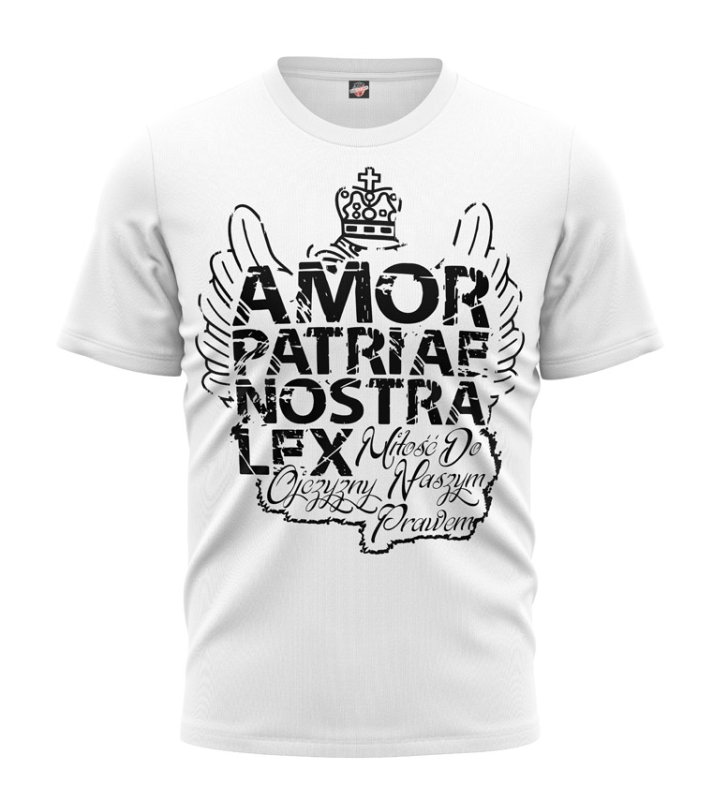 T-shirt Amor Patriae Nostra Lex biały