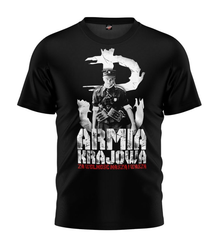 T-shirt Armia Krajowa PW Żołnierz czarny 