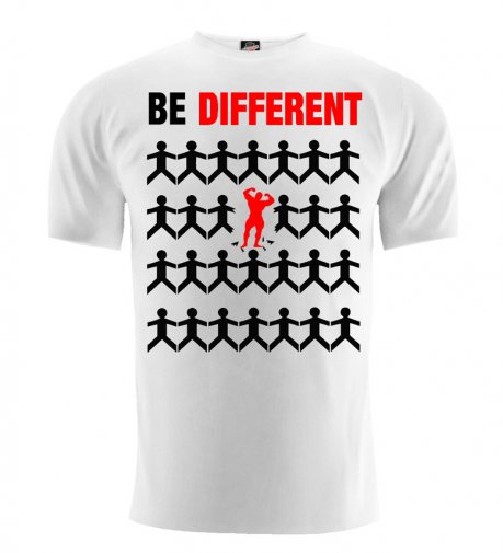 T-shirt Be Different siłownia (biały)