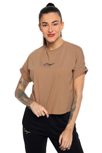 T-shirt damski Octagon DISCRI brown