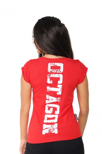 T-shirt damski Octagon Fight Wear red
