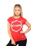 T-shirt damski Octagon Logo smash czerwony