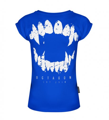 T-shirt damski Octagon ZĘBY niebieski