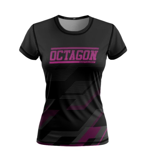 T-shirt damski Sport Octagon Racer black/pink