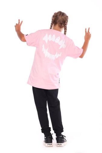T-shirt dziecięcy Octagon Zęby pink