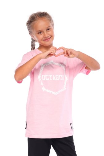 T-shirt dziecięcy Octagon Zęby pink