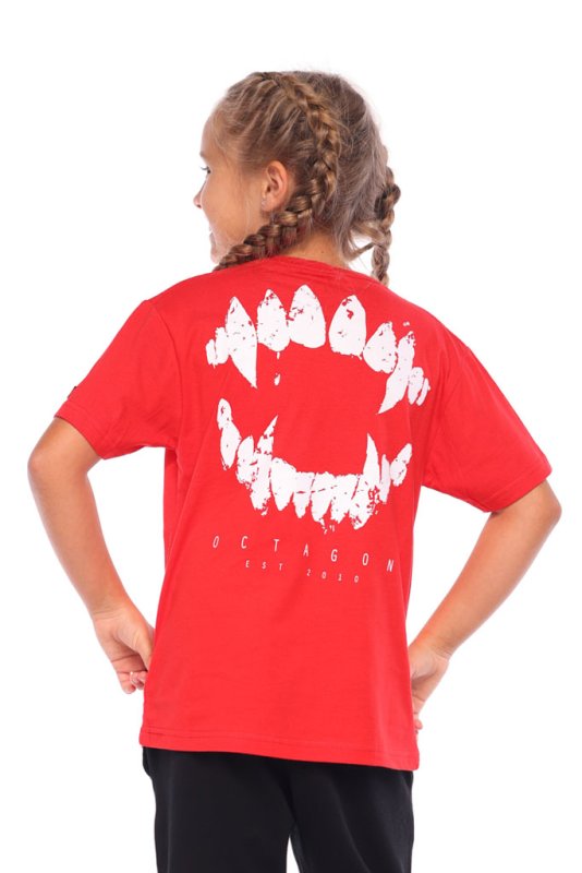 T-shirt dziecięcy Octagon Zęby red