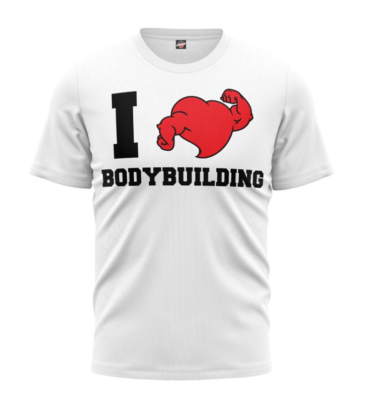 T-shirt I Love Bodybuilding biały