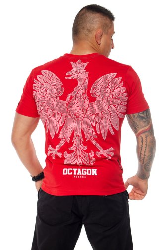 T-shirt Octagon Logo Polska czerwony