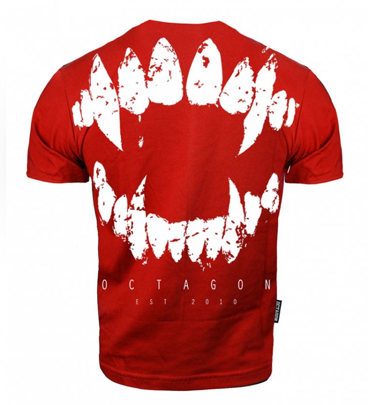T-shirt Octagon Zęby czerwony