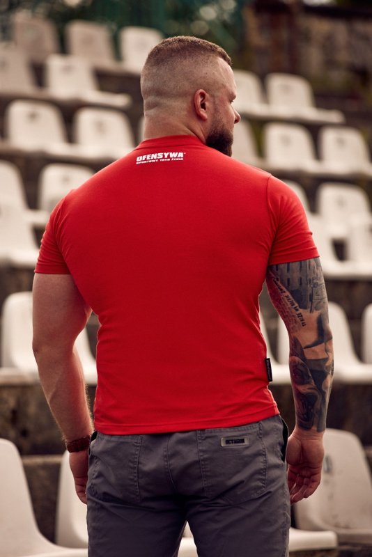 T-shirt Ofensywa Sportowy Tryb Życia czerwono/biały