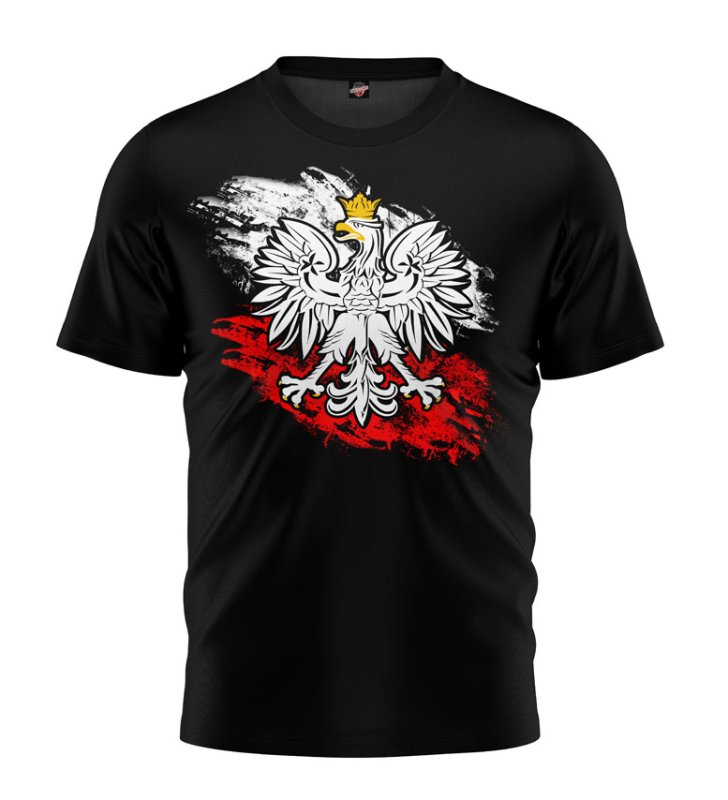 T-shirt Orzeł Biel i Czerwień czarny 
