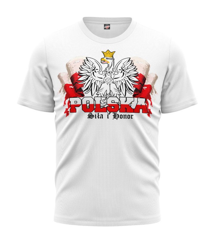 T-shirt Polska Siła i Honor biały 