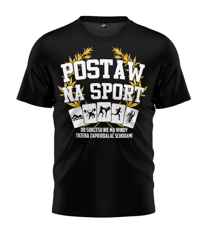 T-shirt Postaw Na Sport czarny 