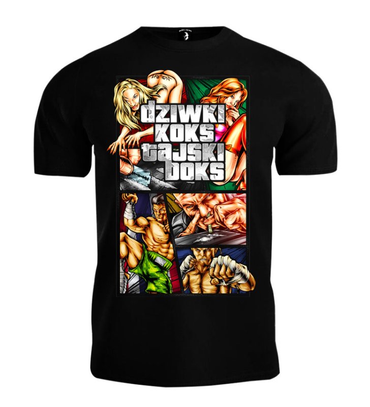 T-shirt Public Enemy Dziwki Koks Tajski Boks 2 Czarny