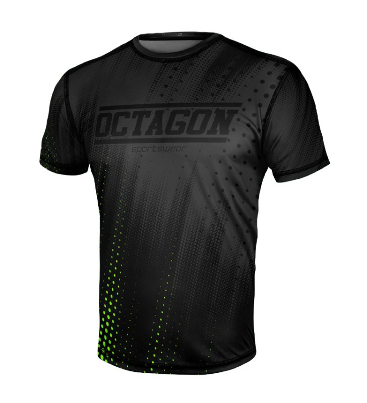 T-shirt Sport Octagon Dots black/green