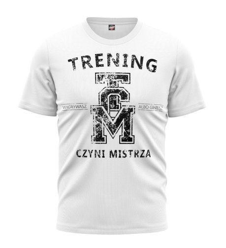 T-shirt TCM Trening Czyni Mistrza biały